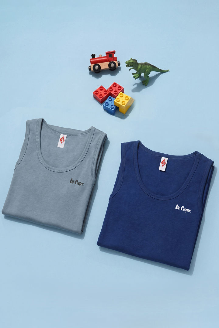 Lee Cooper Boys Solid Vest (Pack of 2) - Multicolor — image 12